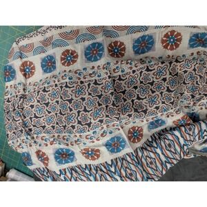 Vintage Silk Saree for Crafting Sewing Quilting Upcycled Projects Black Orange